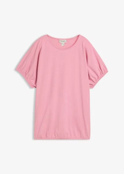 T-shirt z bawełny organicznej. Czarne t-shirty bonprix, bez wzorów, z bawełny, bez kołnierzyka, bez ramiączek. Za 64,99 zł.