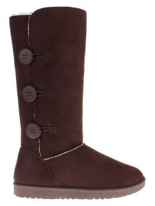 Blackfield Kozaki zimowe "Flocon" w kolorze ciemnobrązowym rozmiar: 37. Brązowe kozaki Blackfield, na zimę, z aplikacjami, z materiału, z okrągłym noskiem, bez obcasa, bez zapięcia. Za 161,34 zł.