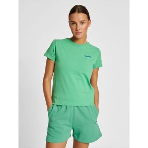 Koszulka damska Hummel Lgc Kristy. Zielone bluzki Hummel, xs, bez wzorów, eleganckie, bez kołnierzyka, bez ramiączek. Za 117,50 zł.