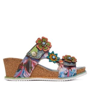 Klapki Laura Vita. Niebieskie klapki LAURA VITA, bez wzorów, bez obcasa. Za 439,99 zł.