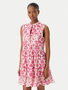 LOLA CASADEMUNT Sukienka letnia LS2616040 Różowy jasny Regular Fit. Czerwone kombinezony LOLA CASADEMUNT, na lato, s, bez wzorów, z bawełny, bez kołnierzyka, bez ramiączek. Za 417,99 zł.