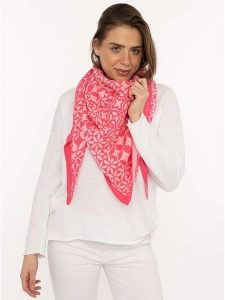 Zwillingsherz Chusta trójkątna "Luxus Design" w kolorze różowym - 200 x 130 cm rozmiar: onesize. Różowe apaszki i chusty Zwillingsherz, bez wzorów, z bawełny. Za 126,99 zł.