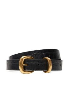 Calvin Klein Pasek Damski Bombay Strap Croc 25Mm Belt LV04F7056G Czarny. Czarne paski Calvin Klein, bez wzorów, ze skóry. Za 219,99 zł.