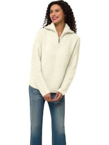 Heine Sweter pluszowy w kolorze kremowym rozmiar: 42. Brązowe swetry oversize Heine, bez wzorów, bez ramiączek. Za 82,99 zł.