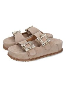 MELVIN & HAMILTON Skórzane klapki "Eve 3" w kolorze beżowym rozmiar: 41. Brązowe klapki Melvin & Hamilton, bez wzorów, ze skóry, z otwartym noskiem, bez obcasa. Za 304,99 zł.