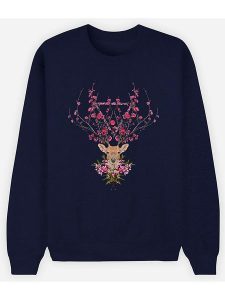 WOOOP Bluza "Spring Deer" w kolorze granatowym rozmiar: XS. Niebieskie bluzy Wooop, xs, bez wzorów, bez kaptura. Za 65,85 zł.