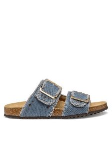 Geox Klapki D Brionia R D55Y3S 00011 C4005 Niebieski. Niebieskie klapki Geox, bez wzorów, z materiału, bez obcasa. Za 309,99 zł.