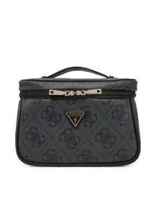 Guess Kosmetyczka TWOB86 88039 Czarny. Czarne torebki klasyczne Guess, z aplikacjami, ze skóry, bez dodatków. Za 289,99 zł.