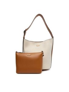 Guess Torebka Nicolette HWAG96 62040 Beżowy. Brązowe torebki klasyczne Guess, z aplikacjami, z materiału, bez dodatków. Za 409,99 zł.