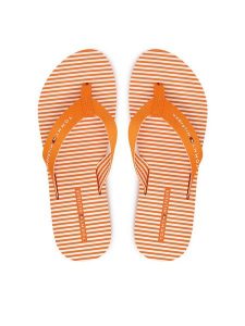 Tommy Hilfiger Japonki Th Ithaca Stripe Summer Sandal FW0FW09192 Pomarańczowy. Brązowe klapki TOMMY HILFIGER, bez wzorów, z materiału, bez obcasa. Za 169,99 zł.