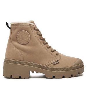 Trapery Palladium. Szare buty zimowe Palladium, bez obcasa, bez zapięcia. Za 659,99 zł.