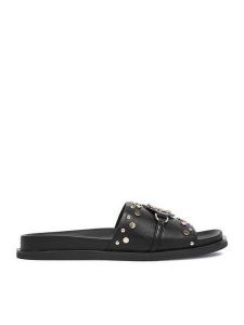 Nine West Klapki EO-TL758-1 Czarny. Czarne klapki Nine West, bez wzorów, ze skóry, bez obcasa. Za 219,99 zł.