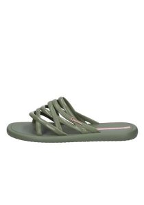 Klapki damskie Ipanema Meu Sol Slide. Zielone klapki Ipanema, bez wzorów, z materiału, bez obcasa. Za 123,00 zł.