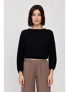 MAZINE Bluzka "Crinkle" w kolorze czarnym rozmiar: XL. Czarne bluzki MAZINE, s, bez wzorów, z wiskozy, klasyczne, bez kołnierzyka, bez ramiączek. Za 162,49 zł.