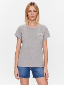 Tommy Hilfiger T-Shirt UW0UW04525 Szary Regular Fit. Szare t-shirty TOMMY HILFIGER, m, bez wzorów, z bawełny, bez kołnierzyka, bez ramiączek. Za 131,99 zł.