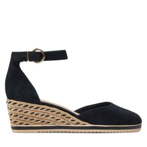 Espadryle Tamaris. Niebieskie espadryle Tamaris, bez wzorów, bez obcasa. Za 259,99 zł.