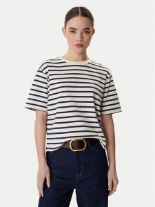 Weekend Max Mara T-Shirt Multid 2615941031 Beżowy Relaxed Fit. Brązowe t-shirty Weekend Max Mara, xs, bez wzorów, z bawełny, bez kołnierzyka, bez ramiączek. Za 289,99 zł.