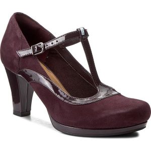 Półbuty CLARKS - Chorus Pitch 261288214 Aubergine. Czółenka marki Clarks. W wyprzedaży za 259,00 zł.