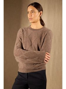 Perfect Cashmere Kaszmirowy sweter "Penden" w kolorze szarobrązowym rozmiar: L. Brązowe swetry oversize Perfect Cashmere, l, bez wzorów, z kaszmiru, bez ramiączek. Za 456,87 zł.