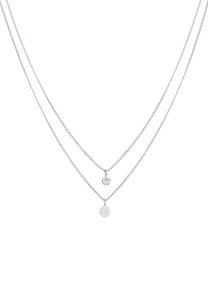 Elli Damski warstwowy płytka Basic z kryształem w srebrze próby 925 Sterling Silver Naszyjniki 1 ct. Szare zawieszki Elli, srebrne. Za 193,99 zł.