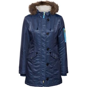 Parka bonprix ciemnoniebieski. Kurtki marki bonprix. Za 99,99 zł.