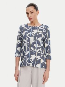 Olsen Bluzka 11201624 Granatowy Regular Fit. Niebieskie bluzki Olsen, bez wzorów, z syntetyku, bez kołnierzyka, bez ramiączek. Za 229,99 zł.