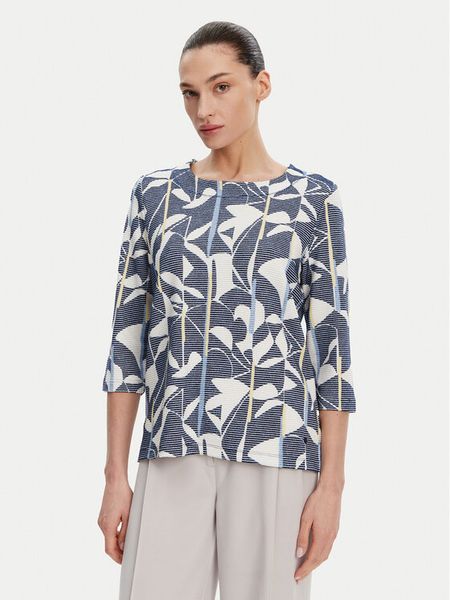 Olsen Bluzka 11201624 Granatowy Regular Fit. Niebieskie bluzki Olsen, bez wzorów, z wiskozy, bez kołnierzyka, bez ramiączek. Za 399,99 zł.