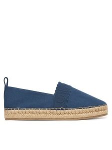 Calvin Klein Espadryle Oblique Espadrille Webbing HW0HW02934 Niebieski. Niebieskie espadryle Calvin Klein, bez wzorów, z materiału, bez obcasa. Za 369,99 zł.