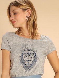 WOOOP Koszulka "Cool Lion" w kolorze szarym rozmiar: XL. Szare bluzki Wooop, xl, bez wzorów, bez kołnierzyka, bez ramiączek. Za 70,24 zł.