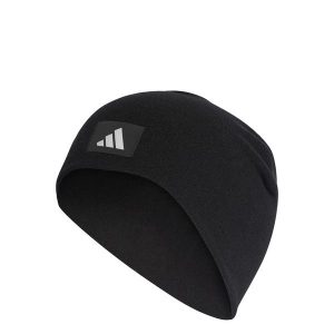 Czapka Fleece. Czarne czapki ADIDAS, bez wzorów, z materiału. Za 79,95 zł.
