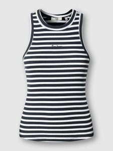 Pepe Jeans Top "Marian" w kolorze czarno-białym rozmiar: XL. Białe topy Pepe Jeans, xl, bez wzorów, z jeansu, bez kołnierzyka, bez ramiączek. Za 69,99 zł.