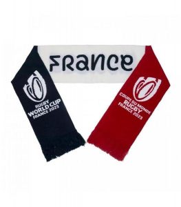 2023 puchar świata szalik żakardowy XV de France. Niebieskie szaliki RUGBY WORLD CUP 2023, bez wzorów, z dzianiny. Za 167,00 zł.