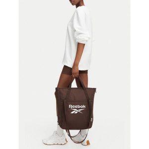 Torebka Reebok. Brązowe shopper bag Reebok, bez wzorów, bez dodatków. Za 129,99 zł.