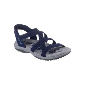Sandały SKECHERS REGGAE SLIM Niebieski. Niebieskie sandały Skechers, bez wzorów, z tkaniny, bez obcasa, bez zapięcia. Za 279,99 zł.