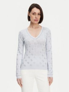 Guess Sweter W5GR07 Z3D60 Niebieski Regular Fit. Niebieskie swetry klasyczne Guess, s, z wiskozy, bez kołnierzyka. Za 279,99 zł.
