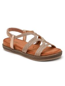 Sixth Sens Sandały w kolorze złotym rozmiar: 37. Żółte sandały Sixth Sens, bez wzorów, z otwartym noskiem, bez obcasa, bez zapięcia. Za 121,99 zł.