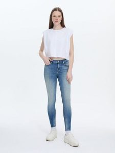LTB Dżinsy "Amy" - Skinny fit - w kolorze błękitnym rozmiar: W32/L30. Niebieskie jeansy LTB, z aplikacjami, ze skóry, z podwyższonym stanem. Za 88,43 zł.