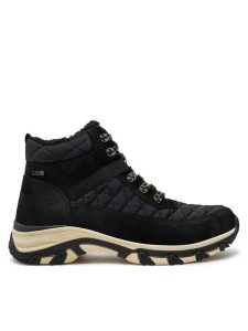 Caprice Trapery 9-26227-43 Czarny. Czarne buty zimowe Caprice, ze skóry, bez obcasa, bez zapięcia. Za 519,99 zł.
