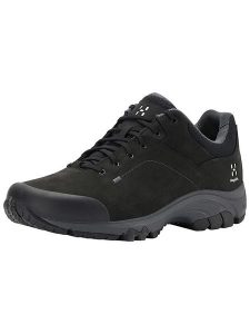 Haglöfs Skórzane buty turystyczne "Ridge" w kolorze czarnym rozmiar: 42. Czarne buty trekkingowe Haglöfs, z gumy, bez zapięcia. Za 320,63 zł.