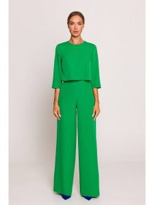 Made of emotion Kombinezon w kolorze zielonym rozmiar: M. Zielone kombinezony Made Of Emotion, m, bez wzorów, bez kołnierzyka, bez ramiączek. Za 254,14 zł.