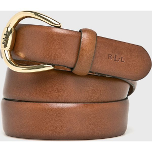 Lauren Ralph Lauren - Pasek skórzany Bennington. Brązowe paski marki Lauren Ralph Lauren, w paski, z materiału. Za 219,90 zł.