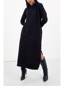 Milan Kiss Sukienka w kolorze czarnym rozmiar: L. Czarne sukienki Milan Kiss, na co dzień, l, bez wzorów, bez kołnierzyka, bez ramiączek, midi, proste. Za 152,99 zł.