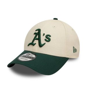 Czapka 9forty Oakland Athletics Colour Block. Brązowe czapki New Era, bez wzorów, z bawełny, sportowe. Za 125,65 zł.