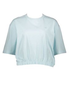 Adidas Koszulka "Contempo" w kolorze błękitnym rozmiar: 36. Niebieskie bluzki ADIDAS, bez wzorów, z bawełny, bez kołnierzyka, bez ramiączek. Za 65,85 zł.