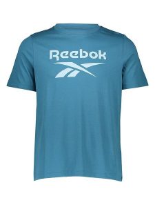 Reebok Koszulka w kolorze niebieskim rozmiar: S. Niebieskie bluzki Reebok, s, bez wzorów, bez kołnierzyka, bez ramiączek. Za 61,31 zł.