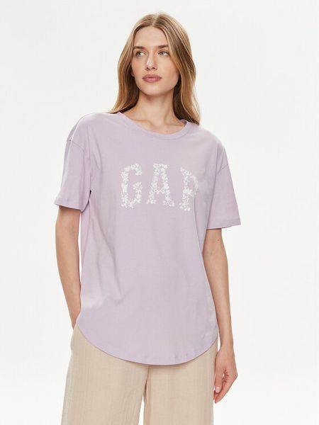 Gap T-Shirt 875093-02 Fioletowy Relaxed Fit. Fioletowe t-shirty GAP, l, bez wzorów, z bawełny, bez kołnierzyka, bez ramiączek. Za 89,99 zł.