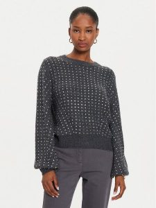 Marella Sweter Molo 2423946034 Szary Regular Fit. Szare swetry klasyczne Marella, xxl, z syntetyku, bez kołnierzyka. Za 549,99 zł.
