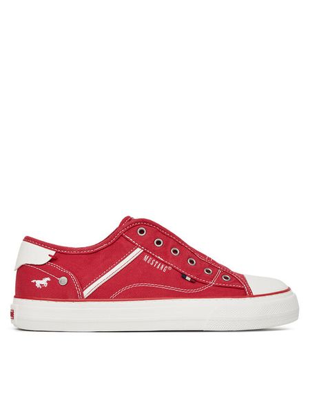 Mustang Trampki 1272-402 Czerwony. Czerwone trampki Mustang, bez wzorów, z materiału, bez zapięcia. Za 259,99 zł.