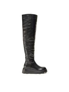 Jenny Fairy Muszkieterki HX85310-2 Czarny. Czarne kozaki Jenny Fairy, bez wzorów, ze skóry, bez obcasa, na płaskiej podeszwie, bez zapięcia. Za 207,99 zł.