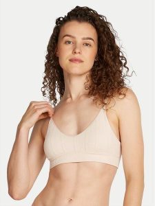 Tommy Hilfiger Biustonosz top UW0UW05501 Beżowy. Brązowe topy TOMMY HILFIGER, s, bez wzorów, z syntetyku, bez kołnierzyka, bez ramiączek. Za 139,99 zł.